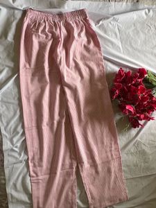 Pink Striped Straight Leg Pants