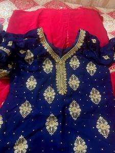 Sharara Set Blue Pink Combination
