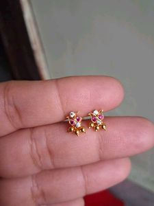 Gold Bird Design Earrings