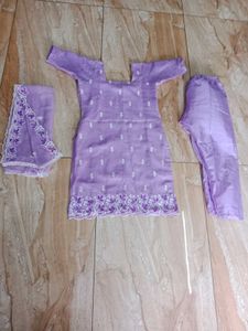 Thread Work Churidar With Long Dupatta
