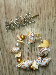 Seashell Bracelet & Angel Hair Clip