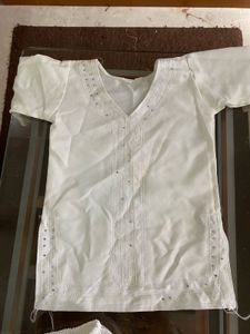 White Embellished Kurta Pajama Set