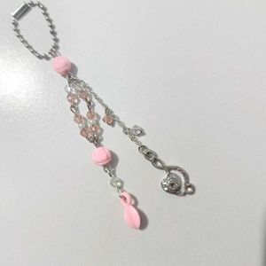 Light Pink, White Bag and Phone Charm