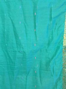 Teal &amp; Gold Sari Fabric