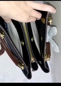 Chic Black Satchel with Cute Charms