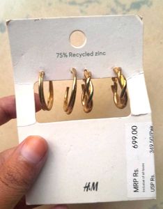 H&M Gold Hoop Earring Set
