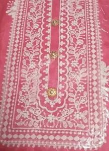 Pink Embroidered Unstitched Suit