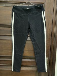 Black Legging With White Stripes