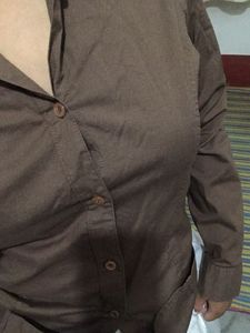 Brown Button-Down Shirt