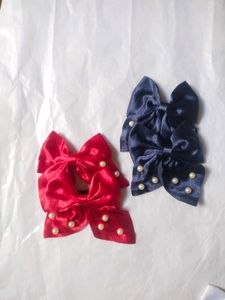 Pearl Satin Bows Pack Of 8 (Color As Available)
