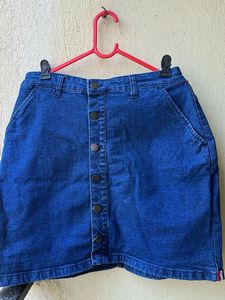 New 😍Denim Button-Front Mini Skirt