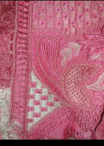 Pure Silk Sareee With Aari Work All Over Handmade