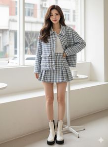 Kiabi Blue tweed coat