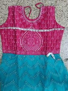 Pink &amp; Turquoise Ethnic Dress