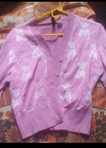 H&amp;M Pink Teddy Bear Cardigan
