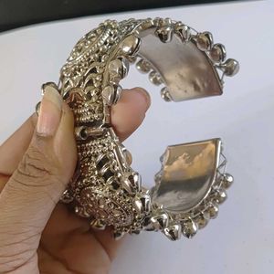 Vintage Silver Jingle Bell Cuff Bracelet