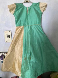 Creamy Greenish Long Frock