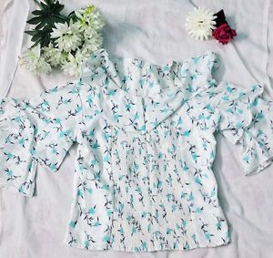 Floral Print Off-Shoulder Top