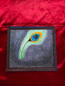 Handmade Peacock Feather Artwork