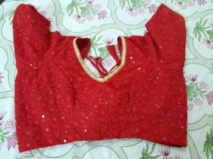 Red Embroidered Blouse