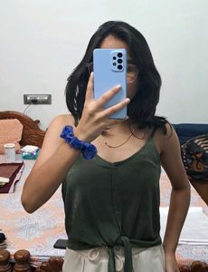 Olive Green Button-Front Cami