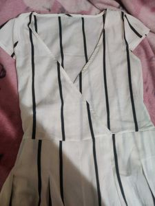 White And Black Playsuit