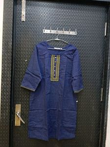 Blue Embroidered Kurta