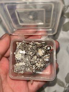 Silver Anklets with Charms