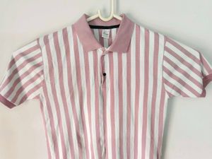 Striped Pink Polo Shirt