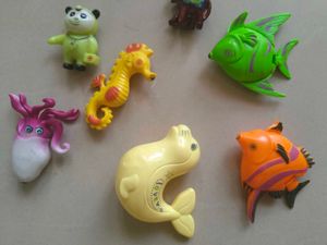 7 Fun Colorful Sea Animal Toy Set,Panda &amp;elephant