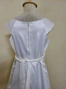 Elegant White Satin Maxi Dress