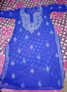 Blue Chikankari Kurti