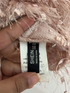 Threadwork Emblished Blush Pink Crop Top