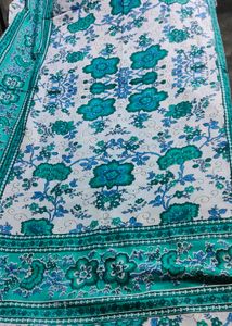 Pure Cotton Blue Floral Design Single Bed bedsheet