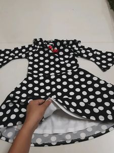 Black Polka Dot Frock 4-5 Year Girl