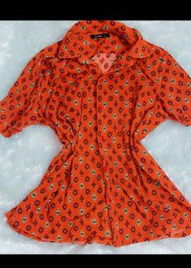 Funky Orange Print Shirt