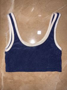 Blue Cropped Tank Top