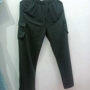 Women Black High Waist Cargo Trouser