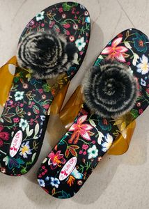 Multi Coloured Fancy Slippers For Women