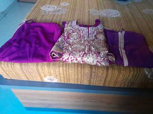 Elegant Maroon Embroidered Kurta Churidar Dupatta