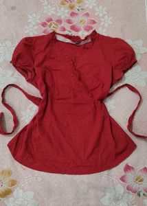 *CLEARANCE SALE* Crimson Cheongsam Style Top