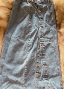 Denim Button-Down Skirt