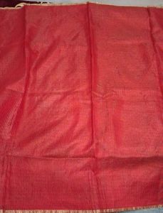 Red Woven Fabric with Gold Border