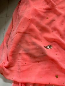 Peach Saree