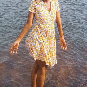 Floral Print Wrap Dress