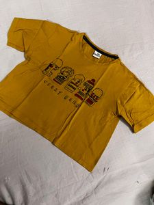 Mustard Boxy Fit Crop Top