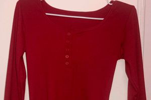 Red Long Sleeve Top