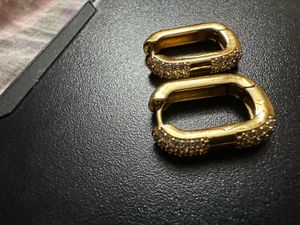 Gold Pave Huggie Earrings