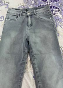 Gray Wide Leg Jeans