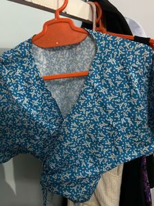 Floral Tie-Front And Back Top